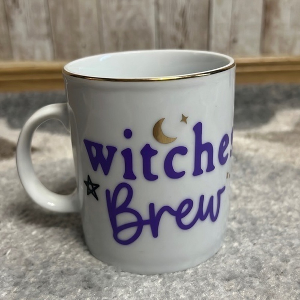 Witches Brew Gold Rim Coffee / Tea Mug